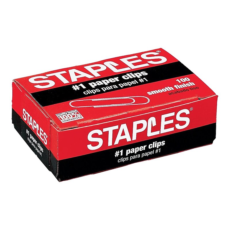 Staples #1 Paper Clips, Silver, 500/Pack (A7072375) image 1