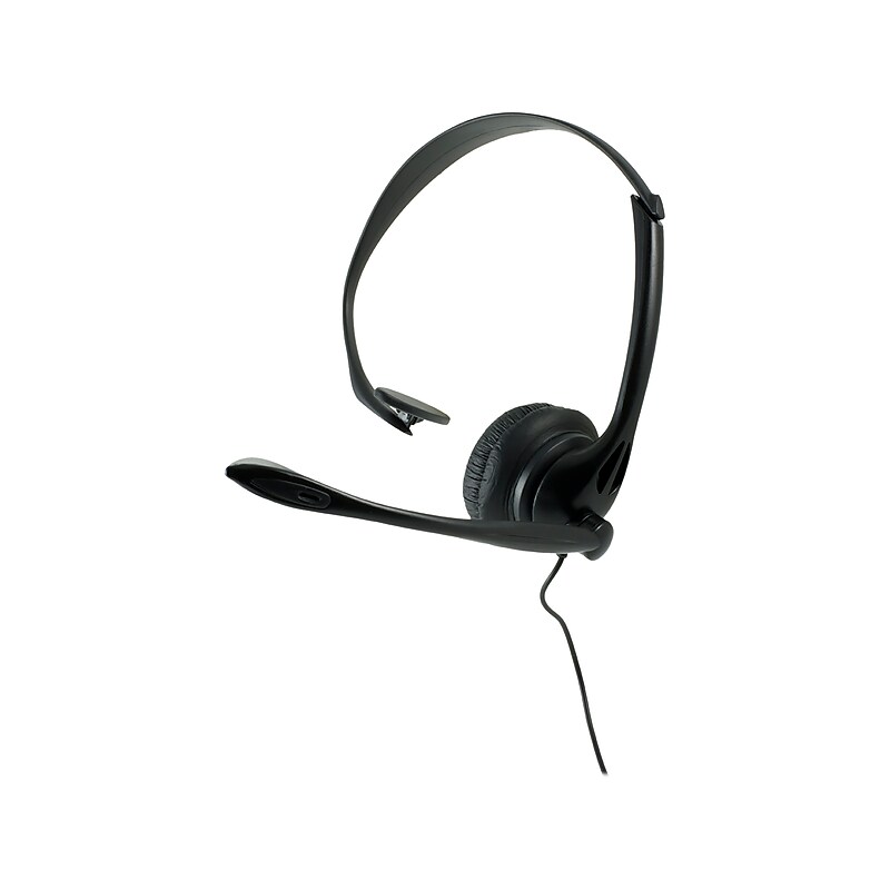 GE Noise Canceling Mono Hands-Free Headset, Over-the-Head, Black (98999) image 1