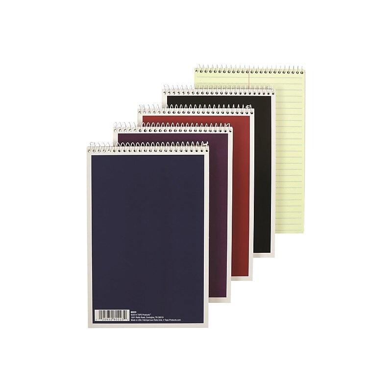TOPS Steno Pad, 6" x 9", Gregg Ruled, Assorted Colors, 80 Sheets/Pad (80223) image 1