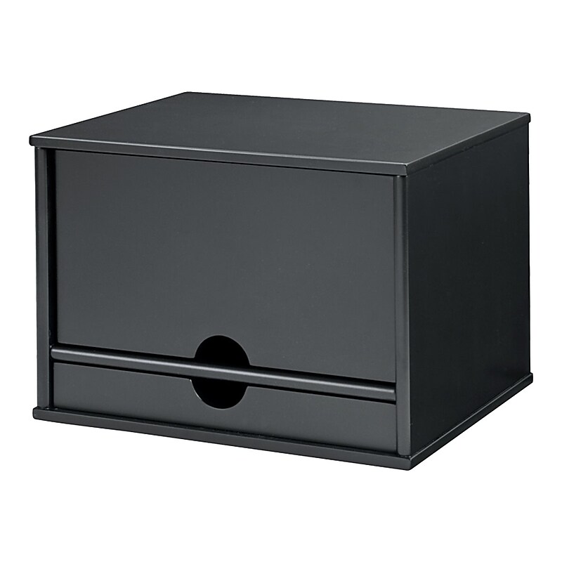 Victor Midnight Black Collection Desktop Organizer, Smooth Matte Black Wood (4720-5) image 1