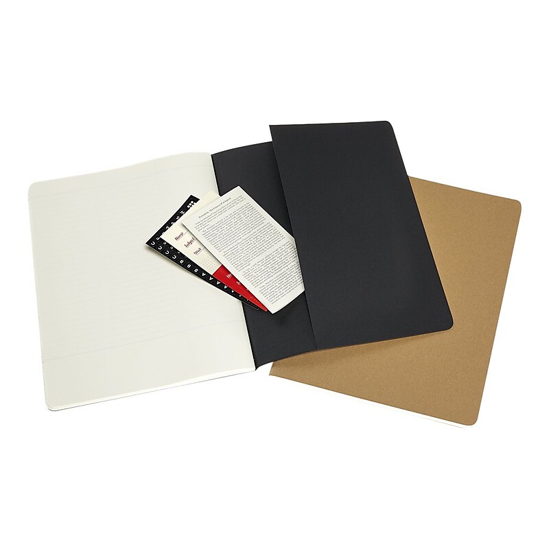 Moleskine Subject Cahier Subject Notebooks, 7.5" x 9.75", Wide Ruled, 80 Sheets, Assorted Colors, 2/Pack (8058647620282) image 1