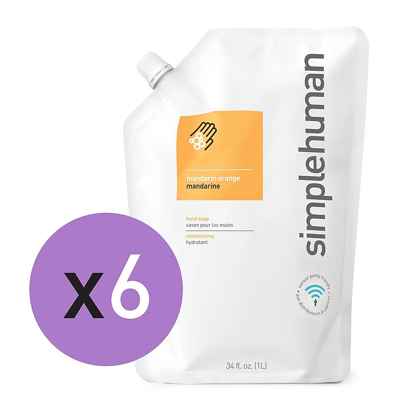 simplehuman Hand Soap Refill, Mandarin Orange, 34 fl oz., 6/Carton (CT1019) image 1
