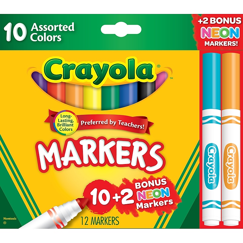 Crayola Markers, Assorted Colors, 12/Box (58-7750) image 1