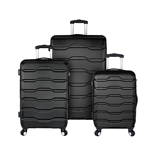 Traveler's Choice Omni Plastic 3Piece Luggage Set, Black (EL09075K