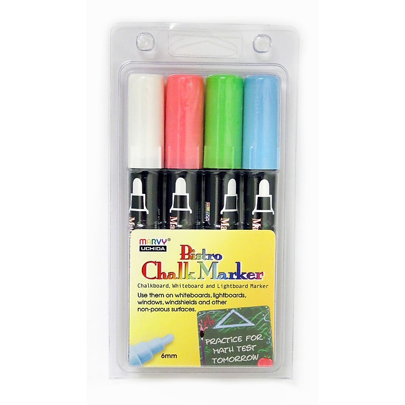 Uchida Bistro Normal Chalk Marker, Bullet Tip, Assorted Ink, 4/Pack (UCH4804ED) image 1