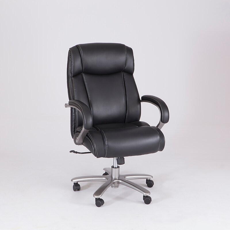 Safco 3500 Series Ergonomic Leather Executive Big & Tall Chair, 500 lb. Capacity, Black (3502BL) image 1