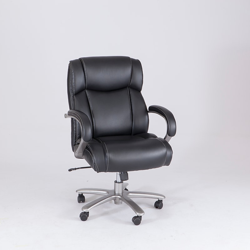 Safco 3500 Series Ergonomic Leather Executive Big & Tall Chair, 400 lb. Capacity, Black (3503BL) image 1