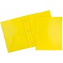 JAM Paper POP 2-Pocket Plastic Folders with Fastener, Yellow, 96/Pack (382ECYE)~#|#~sp59510402_sc7