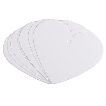 JAM Paper® Gift Tags, Large Heart, 3 x 2 1/2, White, 10/Pack (305124657)