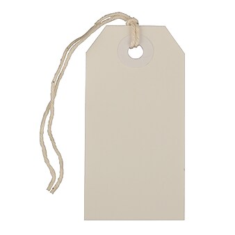 JAM Paper® Gift Tags with String, Small, 3 1/4 x 1 5/8, White, 10/pack (9197265)