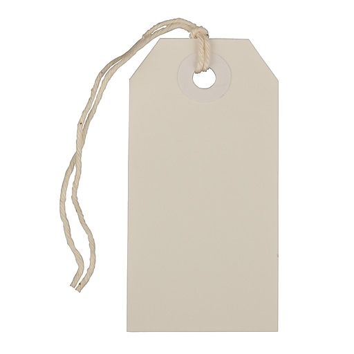 White Merchandise Marking Tags 1 1/8 x 1 3/4, Case of 1000 