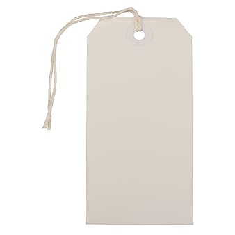 JAM Paper® Gift Tags with String, Medium, 2 3/8 x 4 3/4, White, 10/pack (39197120)