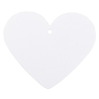 JAM Paper® Gift Tags, Large Heart, 3 x 2 1/2, White, 10/Pack (305124657)