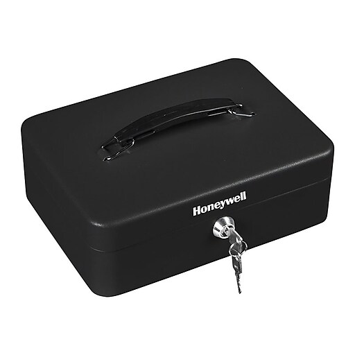Honeywell Cash Box, 6 Compartments, Black (6112) Staples
