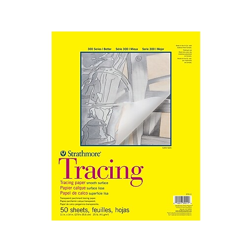 Strathmore 300 Series Tracing Pad, 11" x 14", White (37011) Staples