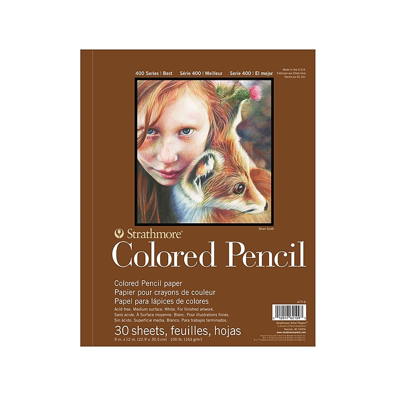 Strathmore 400 Series Colored Pencil Pad, 9" x 12", White (477-9) image 1