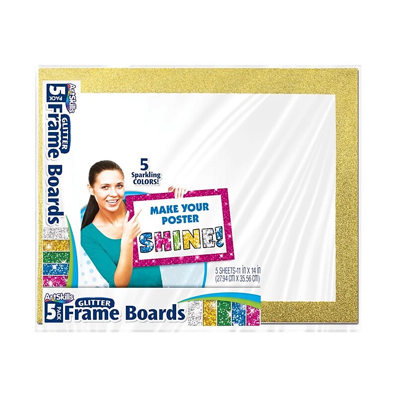 ArtSkills Paper Poster Board, 11" x 14", Assorted Colors, 5/Pack (PA-4020) image 1