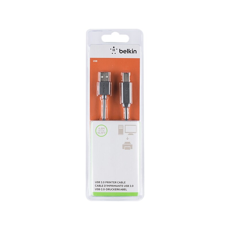 Belkin Premium 15.7' USB A Male/B Male, Black (F3U154BT4.8M) image 1
