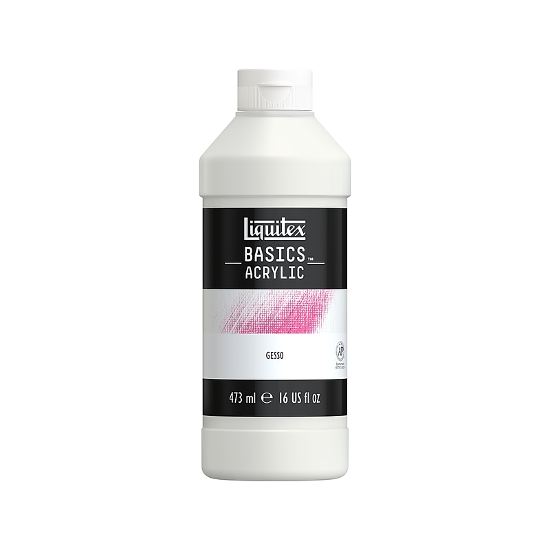 Liquitex Basics Gesso Non Washable Primers & Finishes, Titanium White, 16 Fl. Oz. (104016) image 1