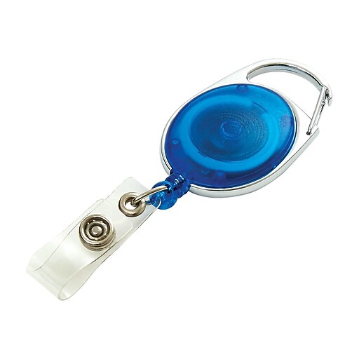 Staples Carabiner Name Badge Reel, Blue at Staples