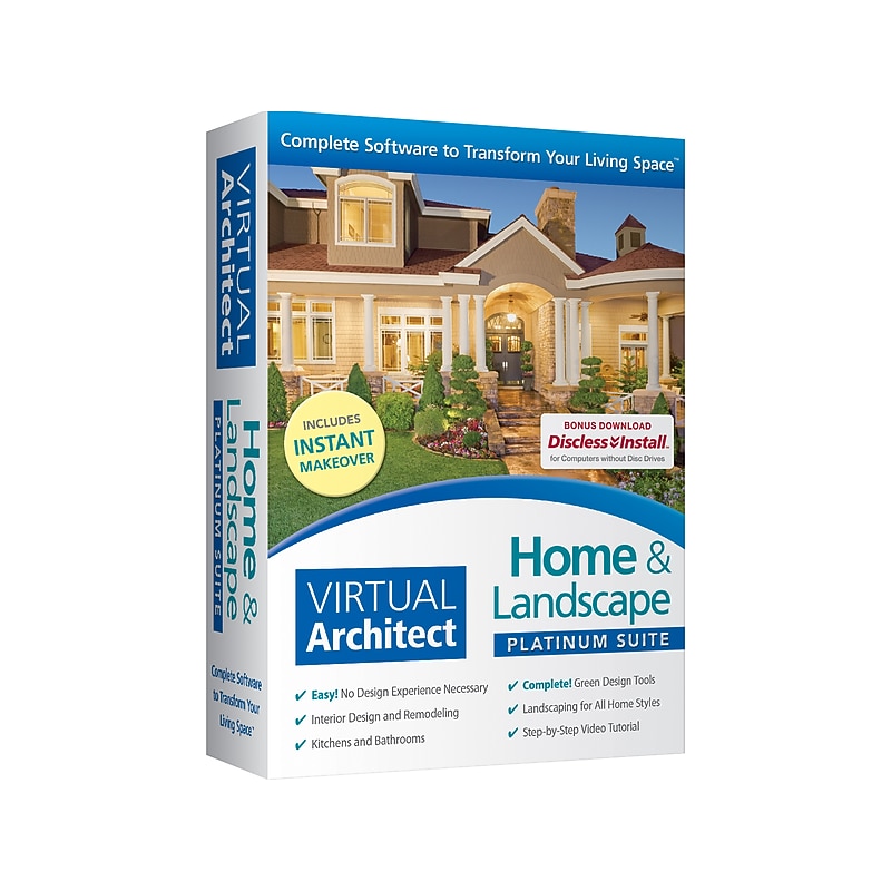 Nova Development Virtual Architect Home & Landscape Platinum Suite for 1 User, Windows, DVD/Download (41840) image 1