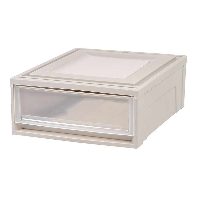 Iris Shallow 1 Drawer Stackable Storage, Gray (762016482477) image 1