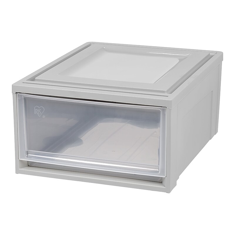 Iris 31 qt. 1 Drawer Stackable Storage, Gray (762016482460) image 1