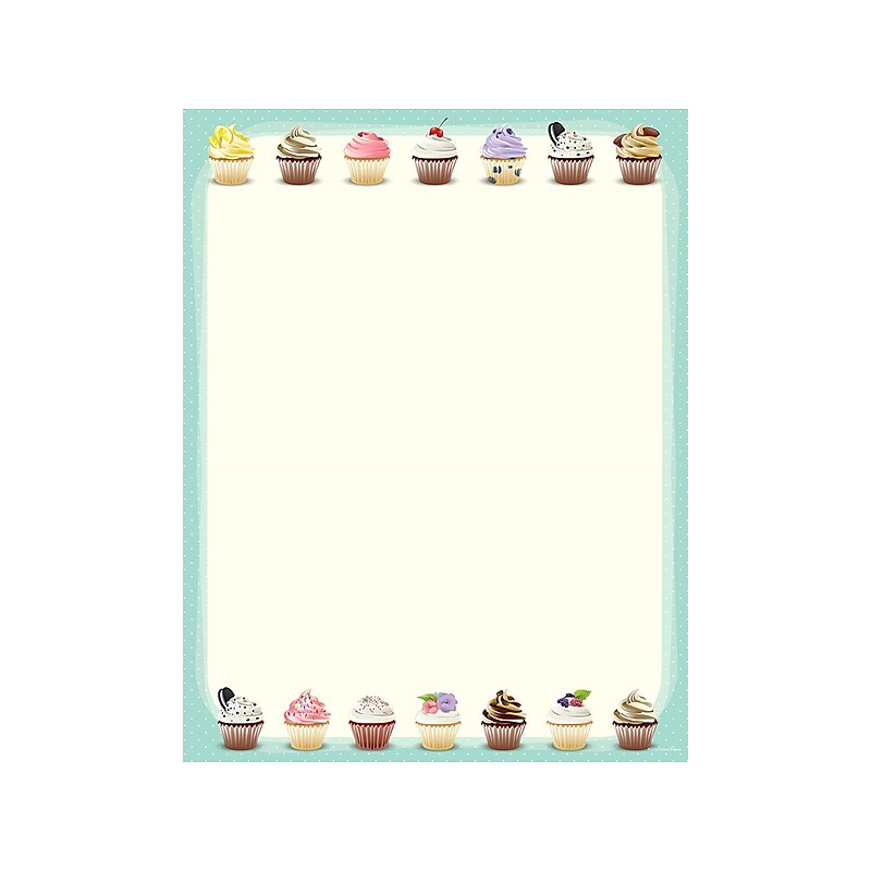 Great Papers! Iced Cupcakes Everyday Letterhead, Multicolor, 80/Pack (2019046) image 1