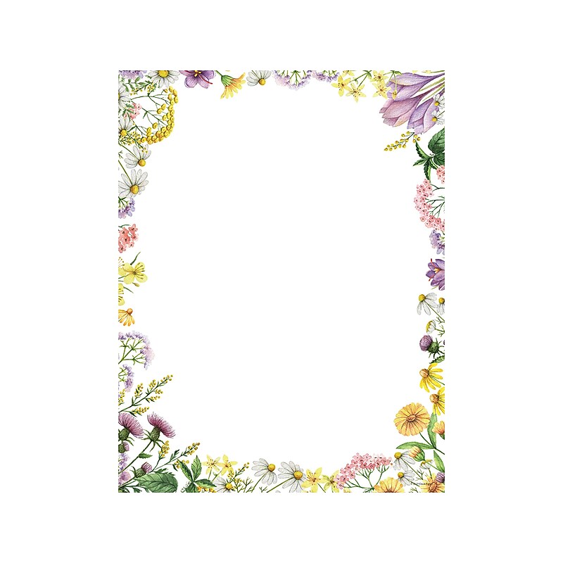 Great Papers! Flower Meadows Everyday Letterhead, Multicolor, 80/Pack (2019077) image 1