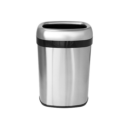 iTouchless DualDeodorizer OpenTop Stainless Steel Trash Can with no