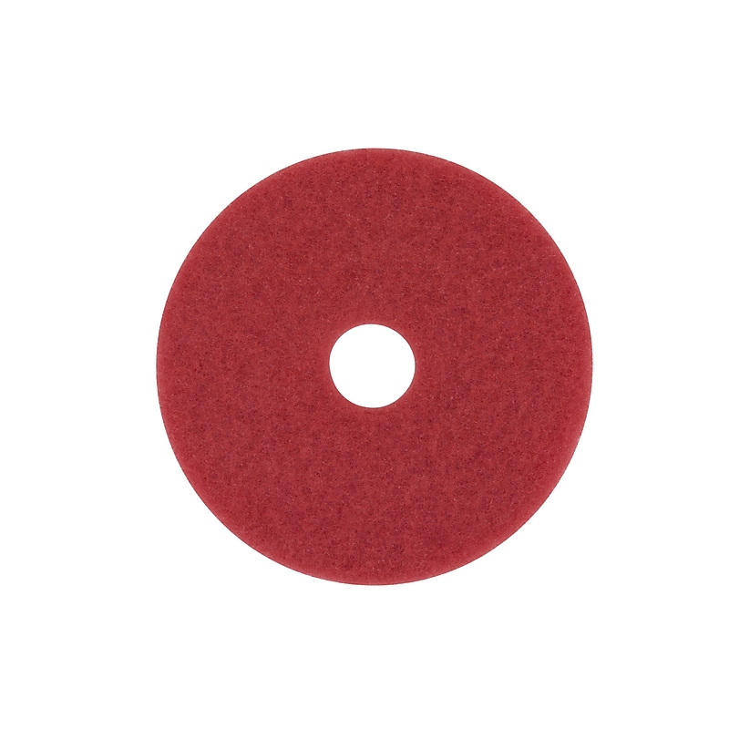 3M 11" Buffer Floor Pad, Red, 5/Carton (510011) image 1