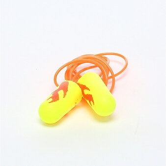3M™ E-A-Rsoft™ Yellow Neon Blasts™ Earplugs, Corded, Poly Bag, Regular Size, 200 Pairs/Pack(311-1252)