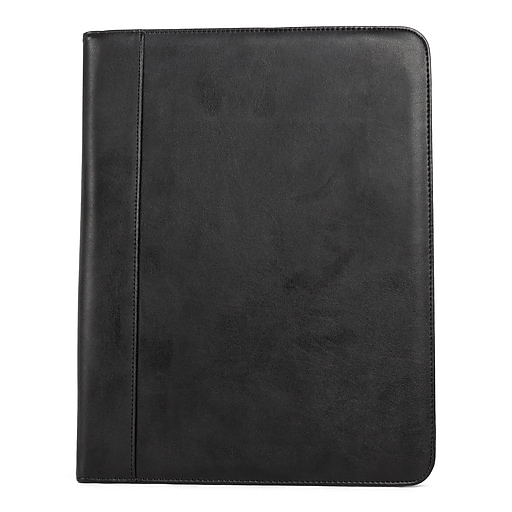 Bond Street Faux Leather Padfolio with Zipper Closure, Black (WRC5043BS