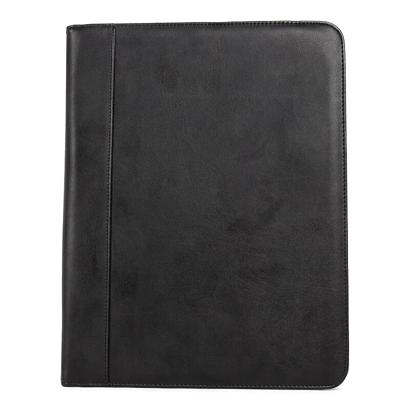Bond Street Faux Leather Padfolio with Zipper Closure, Black (WRC5043BS-Black) image 1