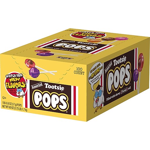 Tootsie Roll Pops Lollipops, Assorted Flavors, 60 oz., 100 Pieces