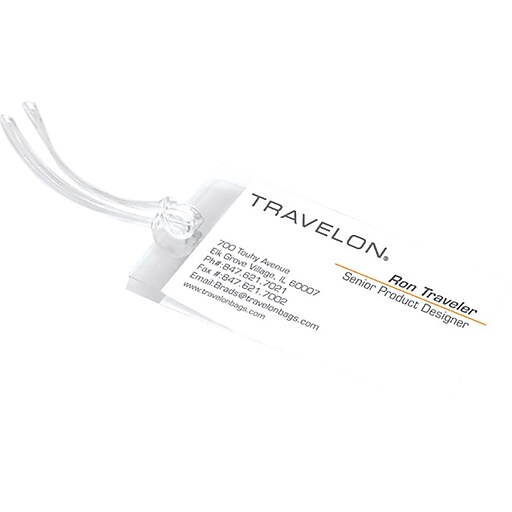 Travelon Luggage Tag, Clear, 3/Pack (19330000) Staples