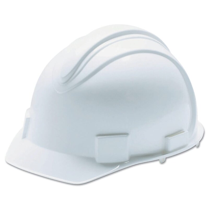 Jackson Safety Huntsman HDPE Type I 4-Point Ratchet Suspension Short Brim Hard Hat, White (141-20392) image 1