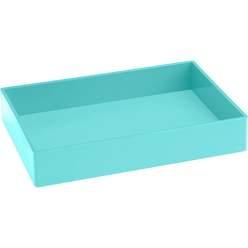 Poppin Medium Storage Tray, 6.75" x 9.75" Size, Aqua (100240) image 1
