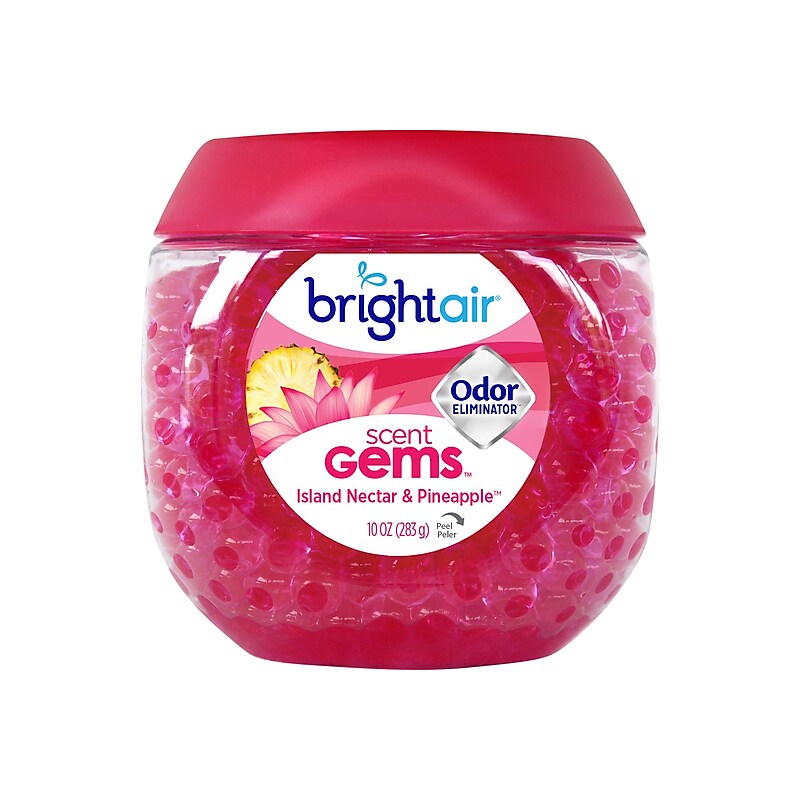 Bright Air Scent Gems Solid Air Freshener, Island Nectar and Pineapple, 10 oz. (900229) image 1