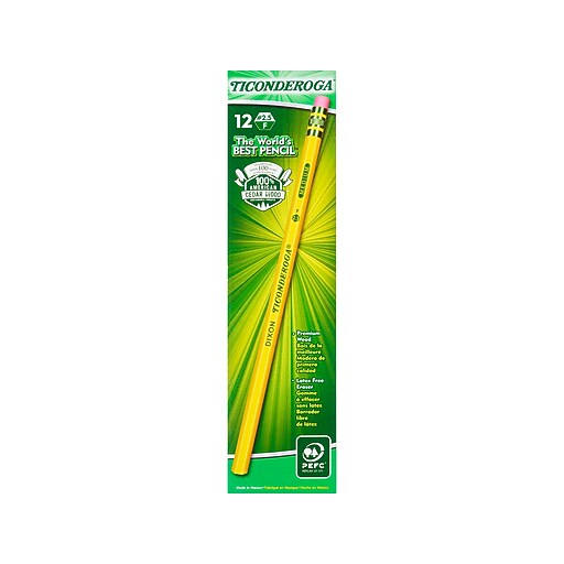 Ticonderoga Wooden Pencils, No. 2.5 Medium Lead, Dozen (13885) Staples