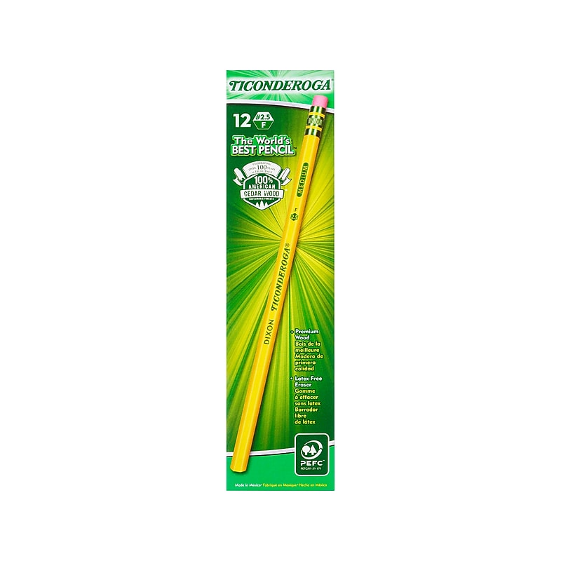 Ticonderoga Wooden Pencils, No. 2.5 Medium Lead, Dozen (13885) image 1