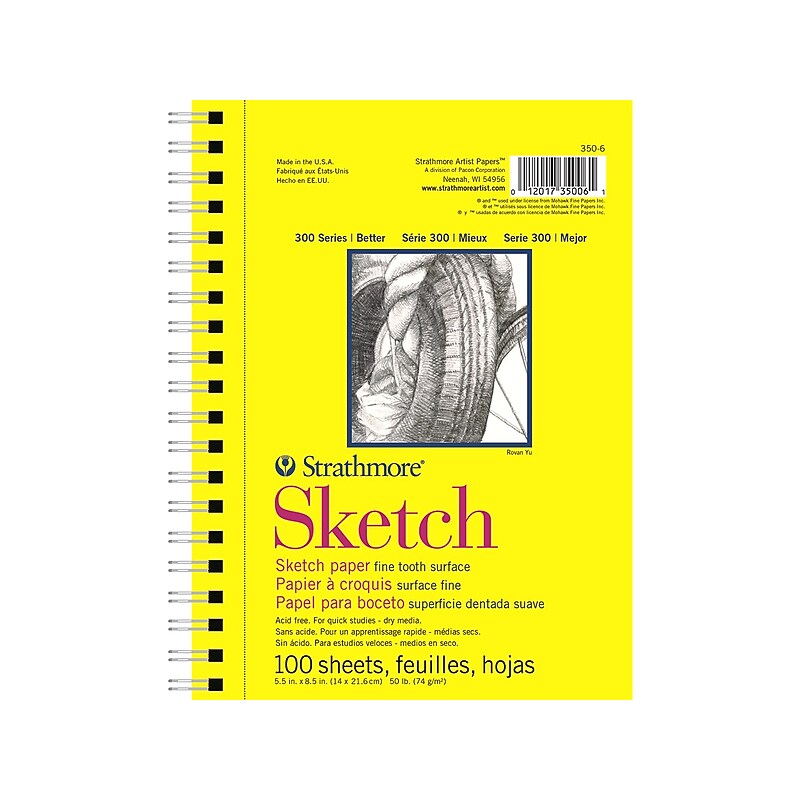Strathmore 300 Series 5.5" x 8.5" Sketch Pad, 100 Sheets/Pad (350-6) image 1
