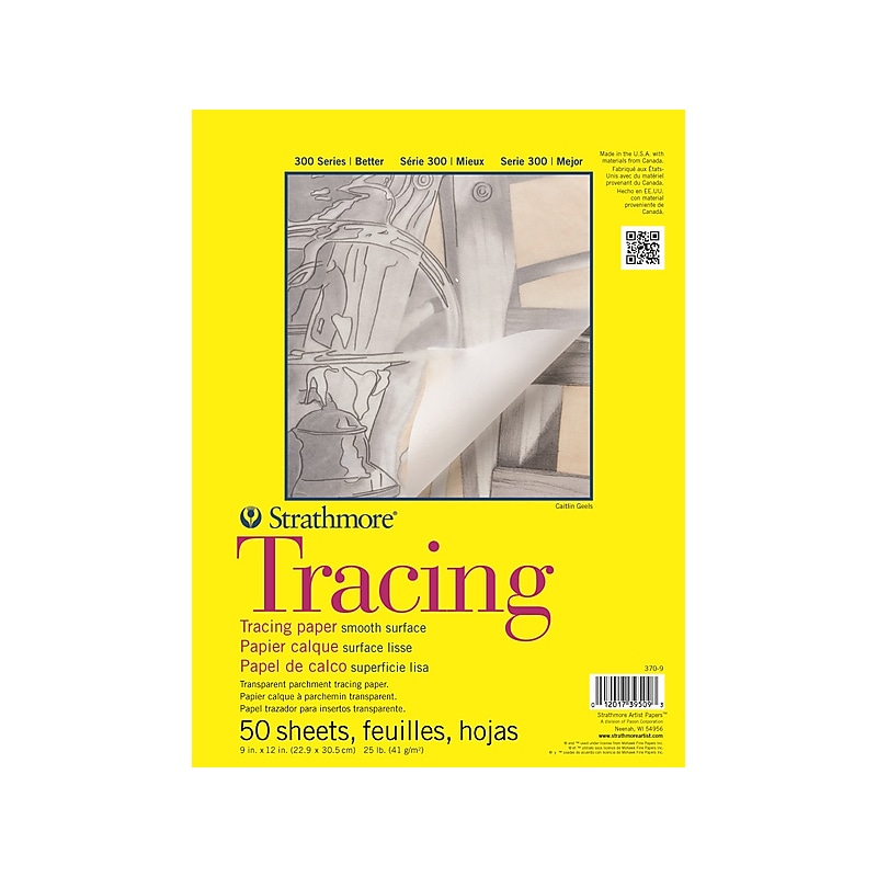 Strathmore 300 Series Tracing Pad, 9" x 12", White (370-9) image 1