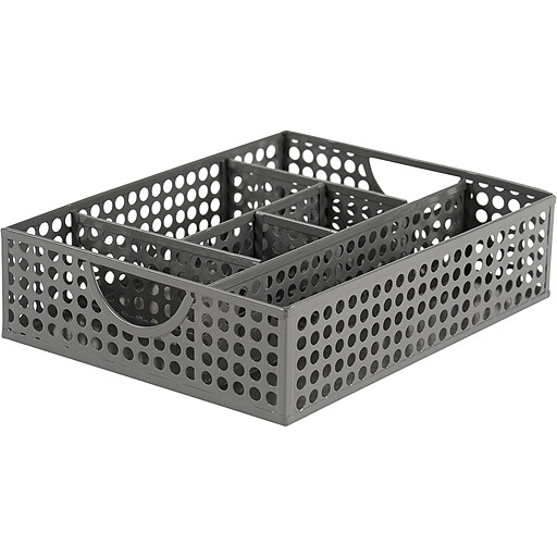 NeatLife Edison Metal Drawer Organizer, Gray (993434789) Staples