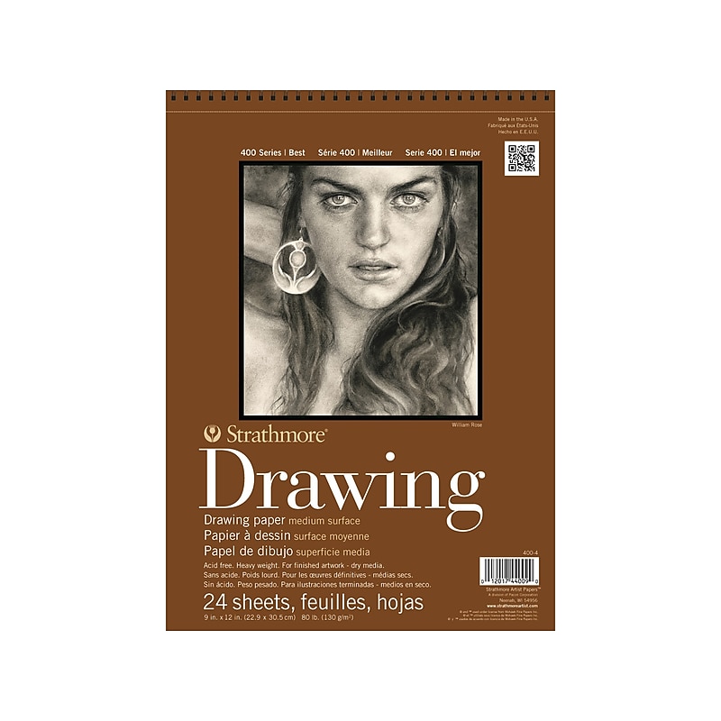 Strathmore 400 Series 9" x 12" Drawing Sketch Pad, 24 Sheets/Pad (400-4) image 1