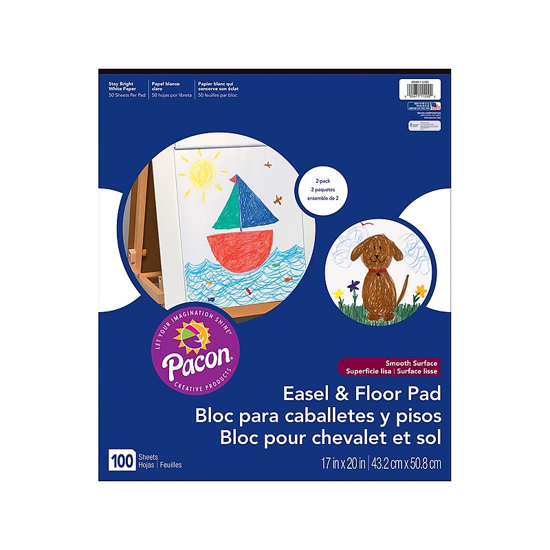 Pacon Easel Pad, 17" x 20", 50 Sheets/Pad, 2 Pads/Pack (PMMK11200) image 1