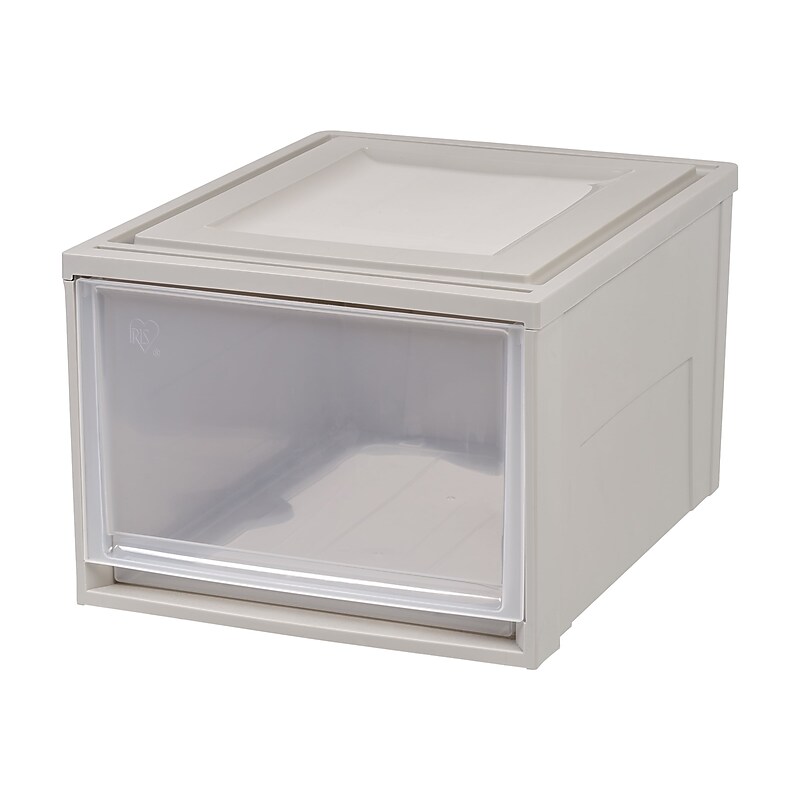 Iris 43.4 qt. 1 Drawer Stackable Storage, Gray (762016482453) image 1
