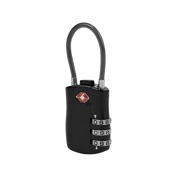 Travelon 3-Digit Combination Lock, Black (13112-500) | Staples