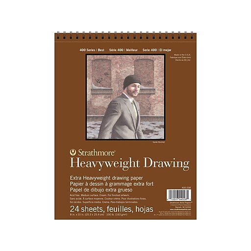 Strathmore 400 Series 8" x 10" Wire Bound Drawing Sketch Pad, 24 Sheets