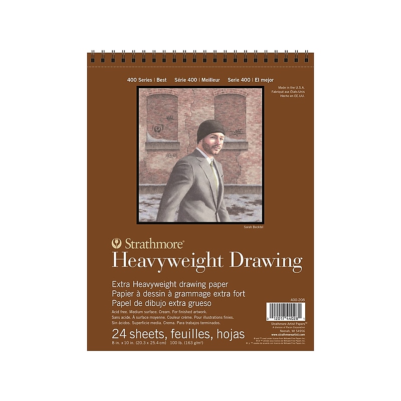 Strathmore 400 Series 8" x 10" Wire Bound Drawing Sketch Pad, 24 Sheets/Pad (SM400208) image 1